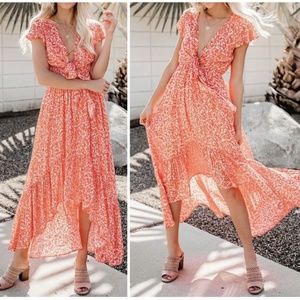 Olivaceous High Low Pocketed Tie Maxi Dress